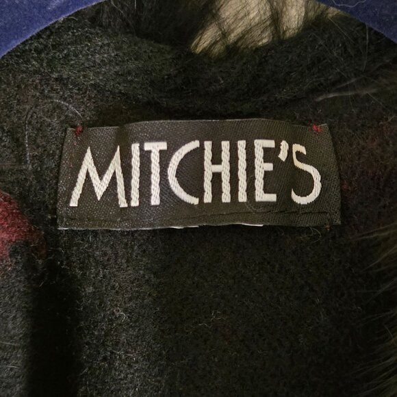 Mitchie's Genuine Fur Wool Cashmere Blend Southwestern Pattern Wrap One Size - Picture 5 of 6